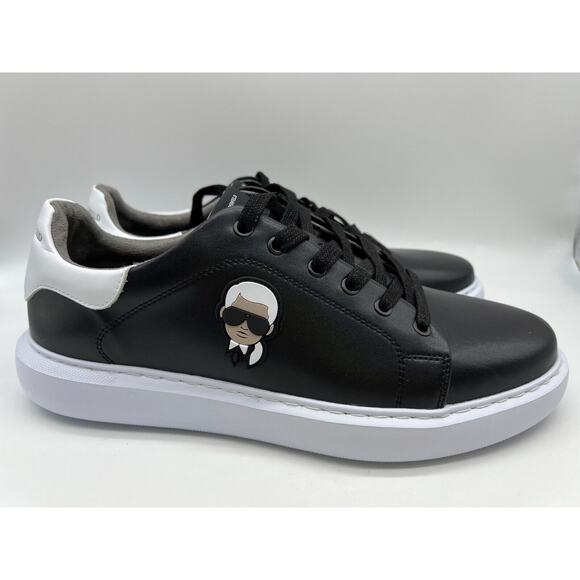 Karl Lagerfeld Other - Karl Lagerfeld Paris Black Leather Shoes Designer Sneakers LF1S1107 Men Size 12M